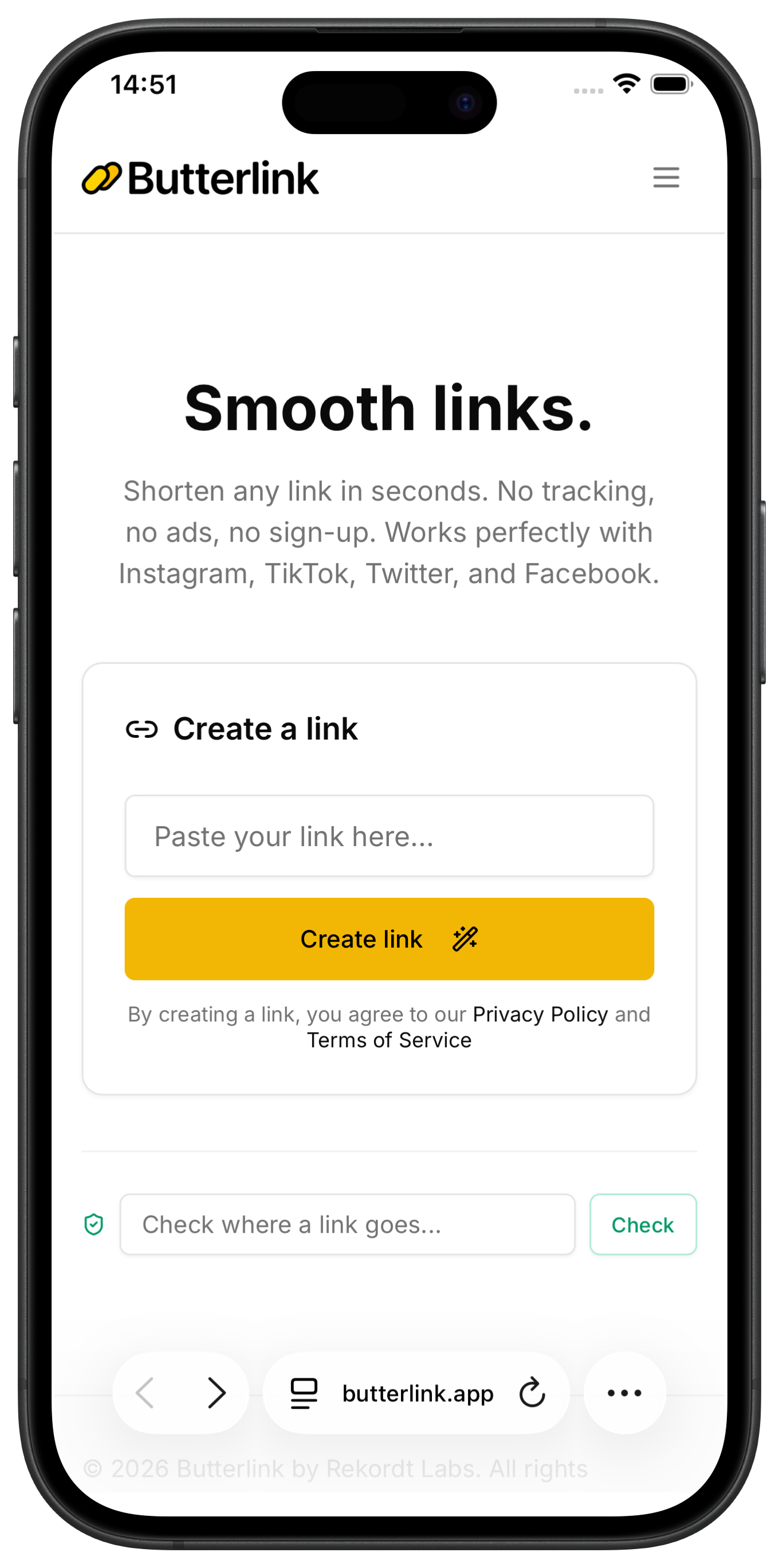 Butterlink App Screenshot